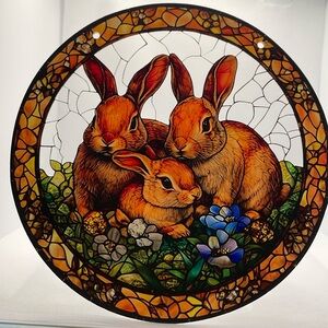 Suncatcher Acrylic Bunny Rabbit Home Cabin Decor New Gifts